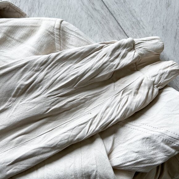 Vintage Express Genuine Leather Moto Jacket – Ivory Cream | Size Small - Picture 16 of 16